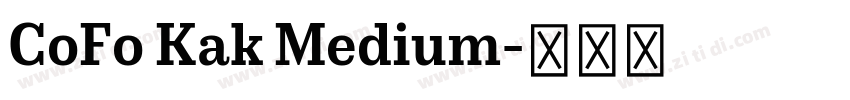 CoFo Kak Medium字体转换